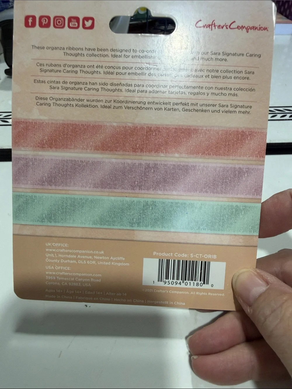 Crafters Companion Caring Thoughts Paper Pad, Card Pad, Vellum Pad and Ribbon